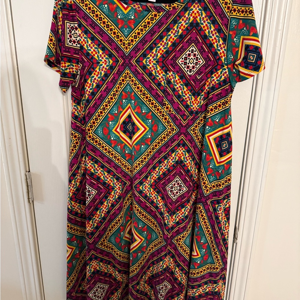 LuLaRoe Colorful Geometric Midi Dress